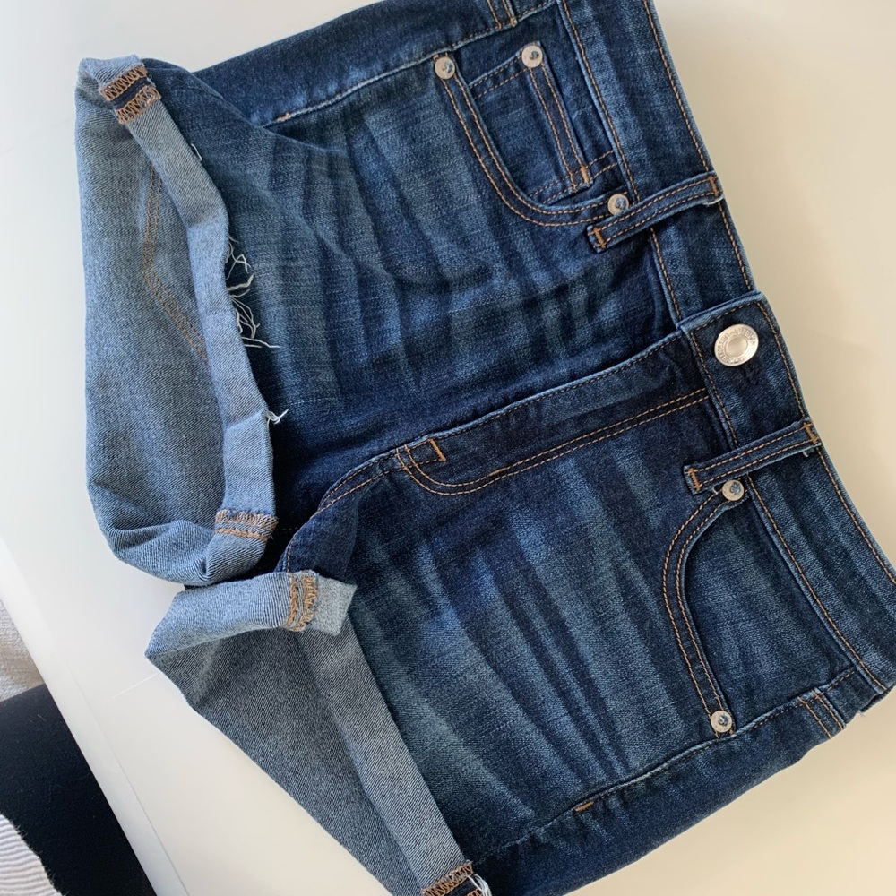 high rise jean shorts